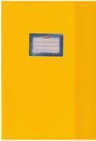 herlitz Heftschoner DIN A4, geprägt (Bast), PP, gelb mit aufgeklebtem Beschriftungsetikett