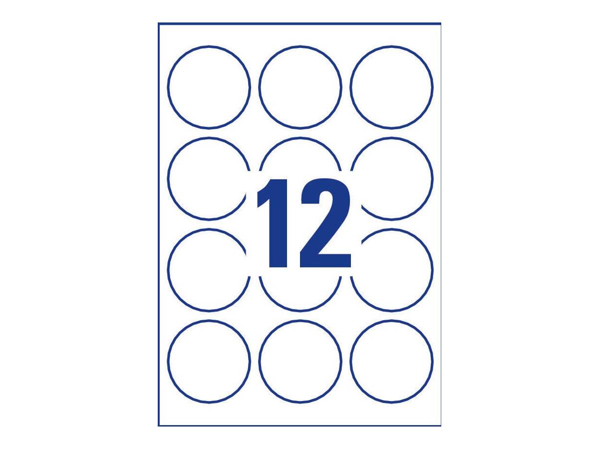 AVERY ZWECKFORM - Avery L3416 - Weiß - 60 mm rund 1200 Stck. (100 Bogen x 12)