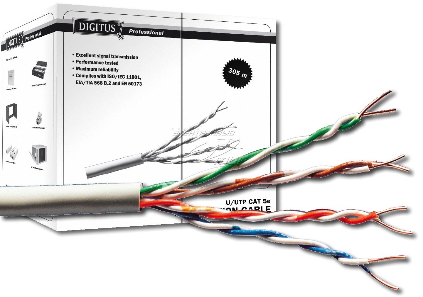 DIGITUS - Cat.5e U/UTP Verlegekabel, 305 m, simplex, Eca