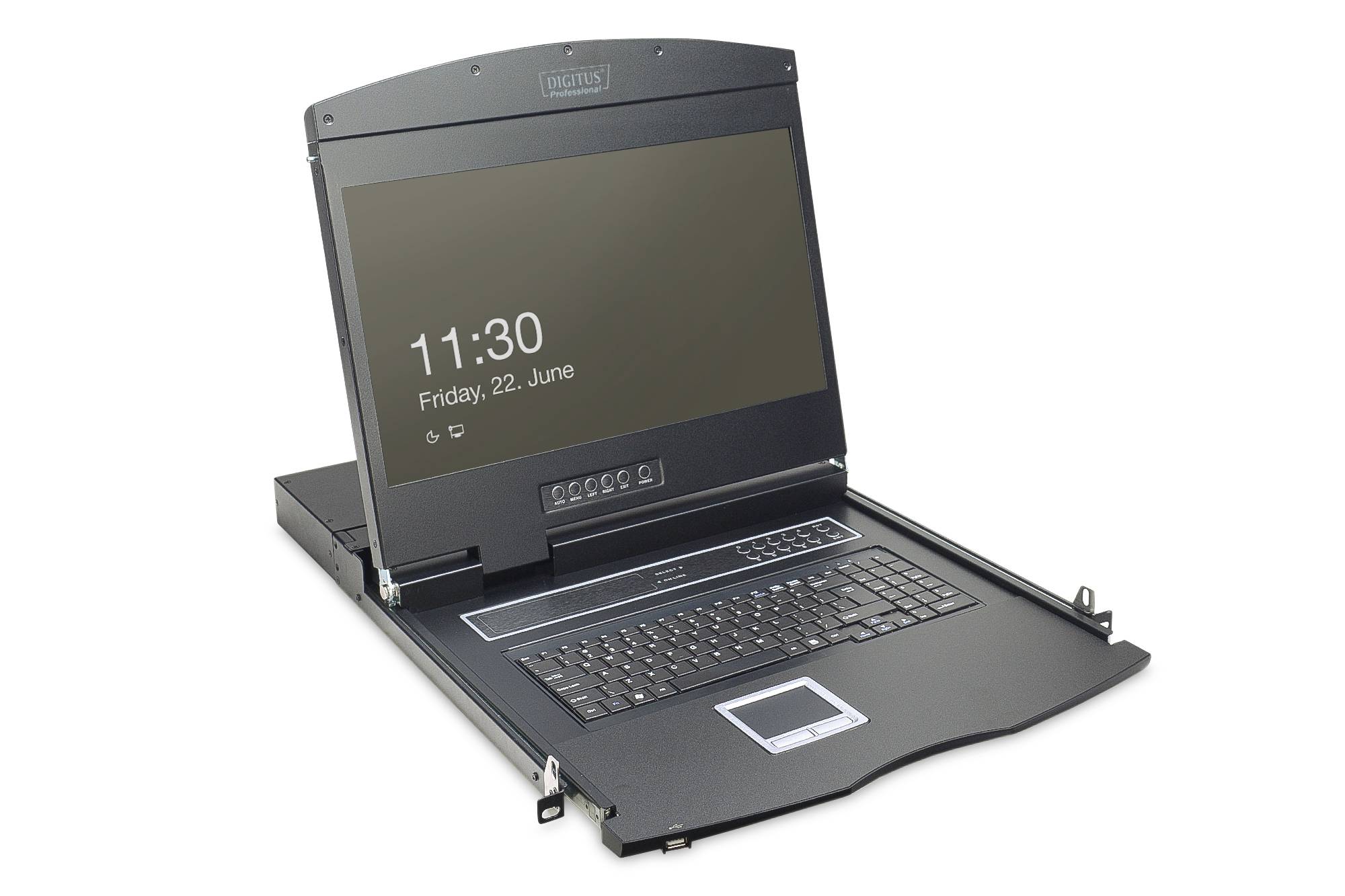 Modulare Konsole mit 19" TFT (48,3cm), 16-Port CAT 5 KVM & Touchpad, US Tastatur