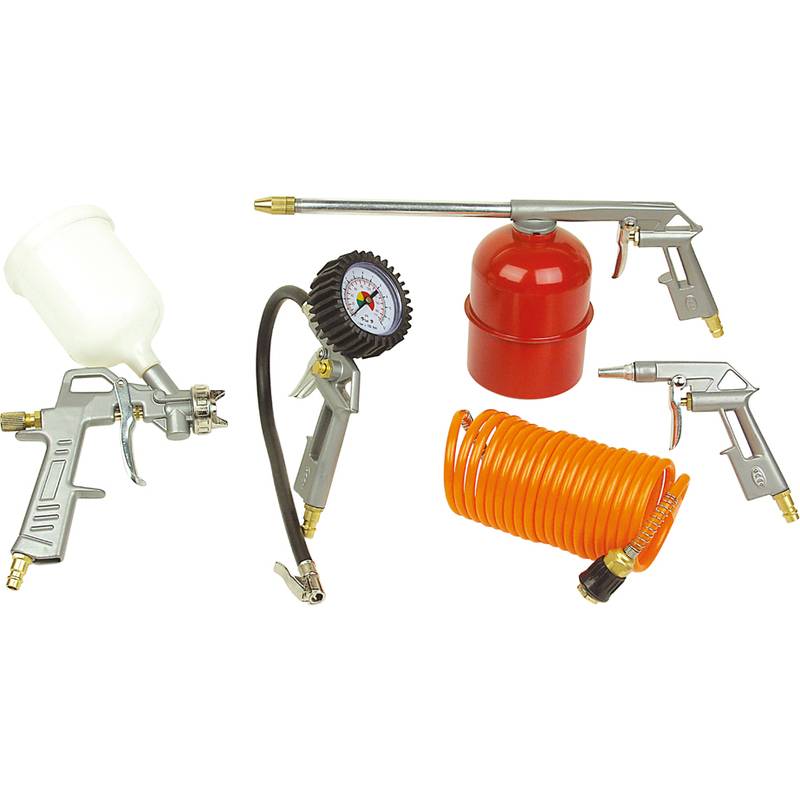 BRÜDER MANNESMANN Druckluftsatz, 5-teilig, mit Stecktülle