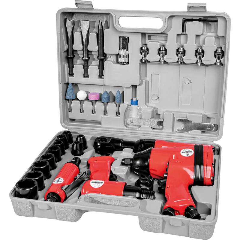BRÜDER MANNESMANN Druckluft-Werkzeug-Satz, 33-teilig