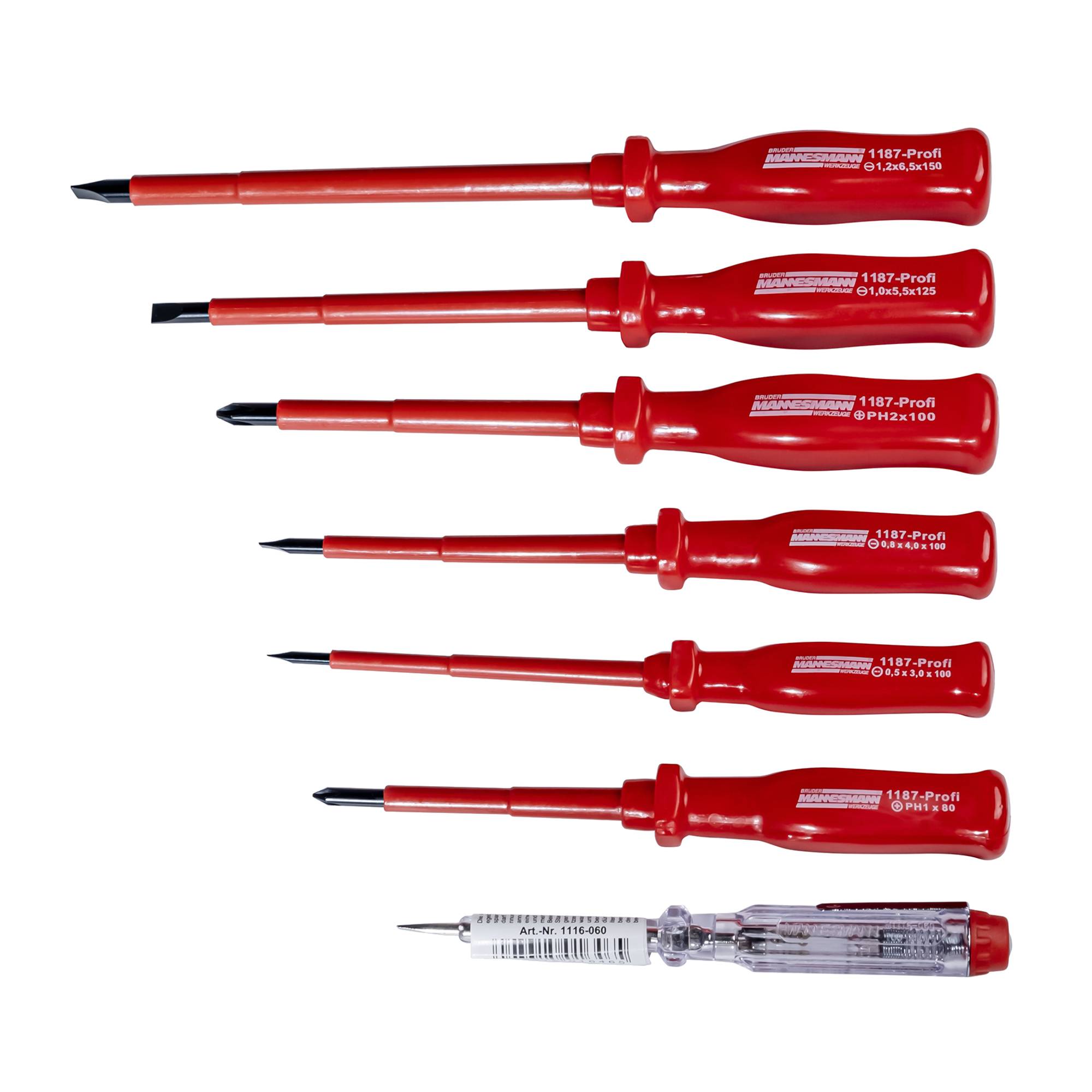 BRÜDER MANNESMANN E-Schraubendreher M1187-PROFI Set 7tlg.