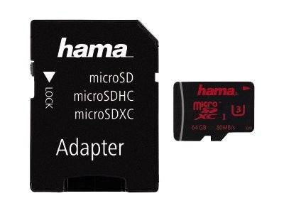 Hama - Flash-Speicherkarte (microSDXC-an-SD-Adapter inbegriffen)
