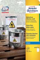 AVERY ZWECKFORM - Avery J4775 - Polyester - weiß - A4 (210 x 297 mm) 10 Stck. (10 Bogen x 1)