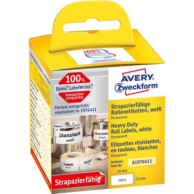 AVERY Zweckform Strapazierfähige Rollenetiketten, 25 x 54 mm