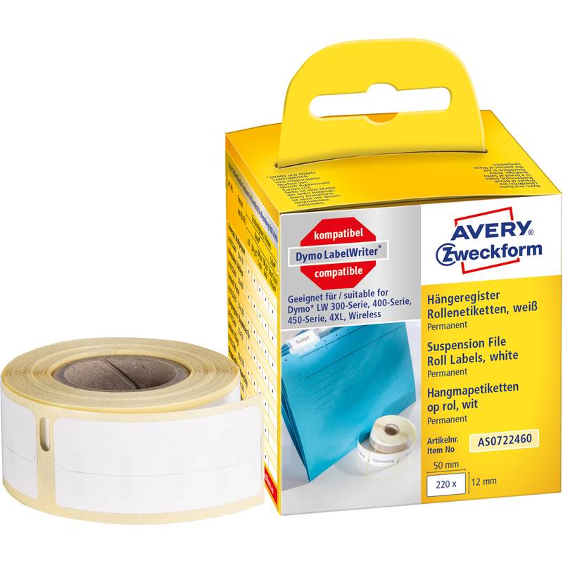 AVERY Zweckform Rollenetiketten, 50 x 12 mm, weiß