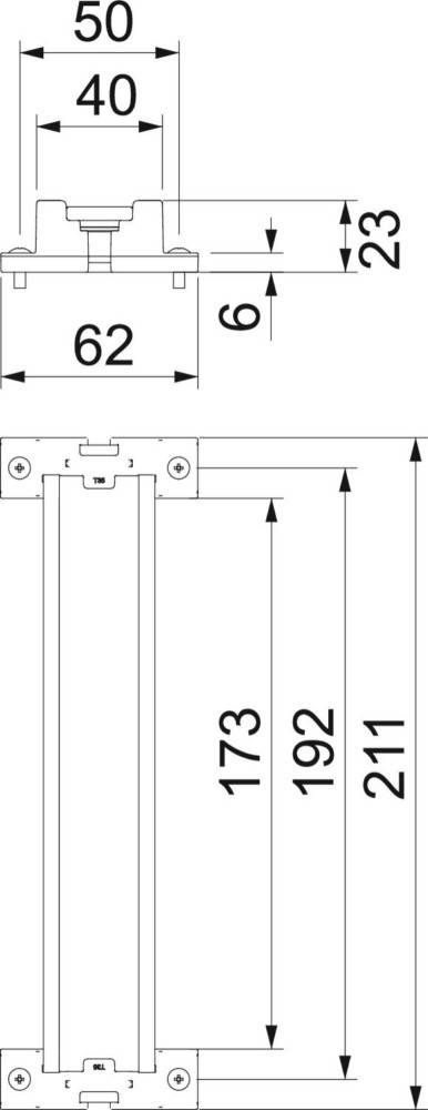 Technische Zeichnung einer Komponente mit der Bezeichnung 'T85' mit Abmessungen: 62 mm Breite, 73 mm Gesamthöhe und 11 mm zusätzliche Abschnittshöhe.