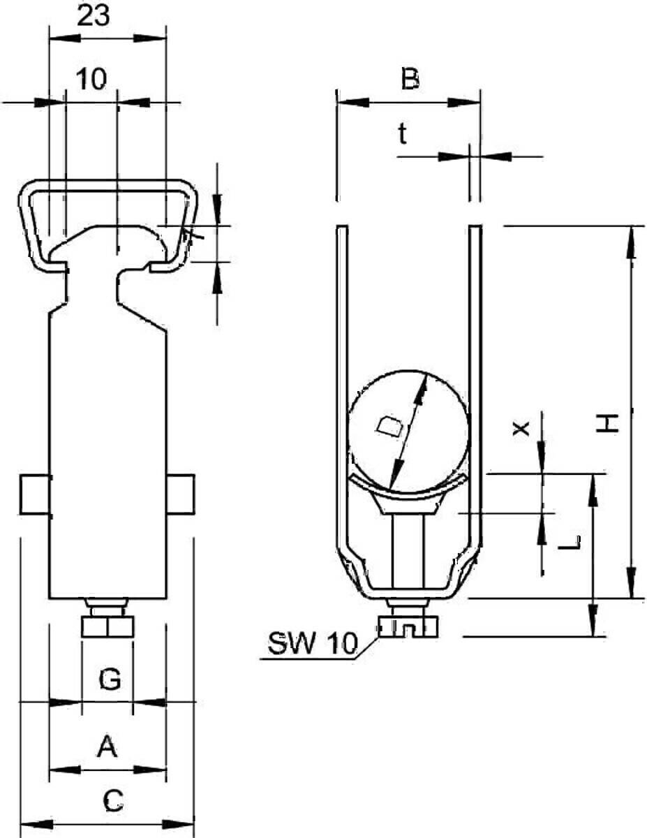 100 Stk. OBO Bettermann BBS-Bügelschelle 2056 28 FT