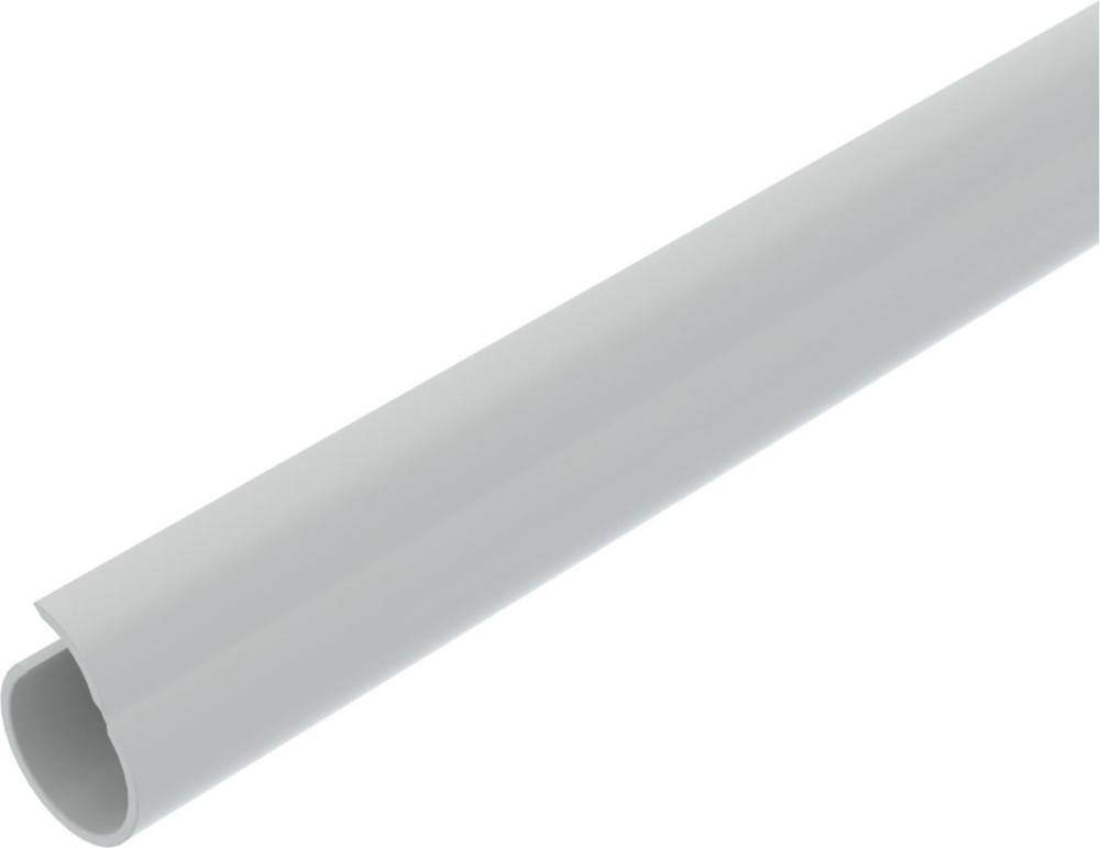 Ein langer, weißer, zylindrischer Stab vor einem einfarbigen Hintergrund.