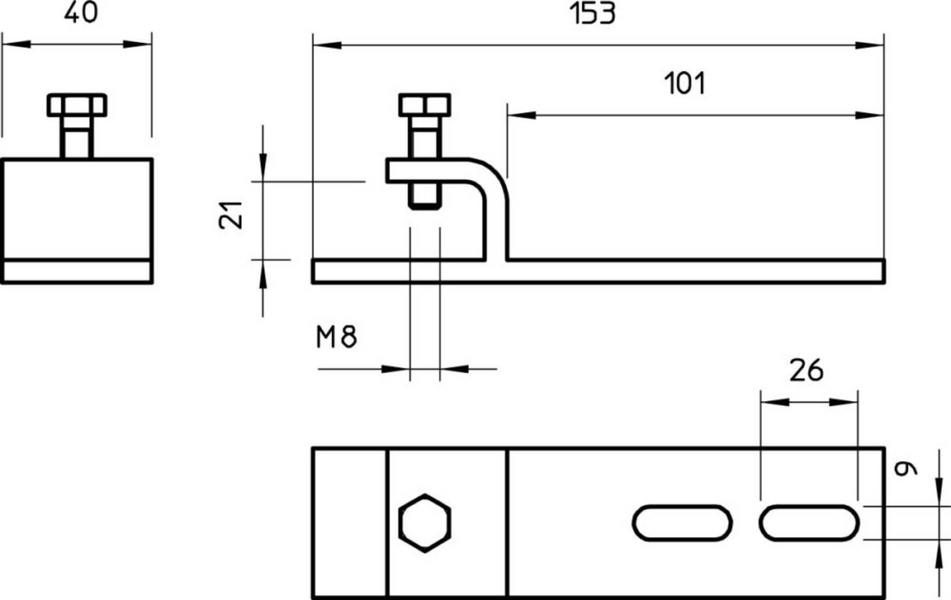 OBO Bettermann Befestigungsklemmstück BFK 153 33 FT