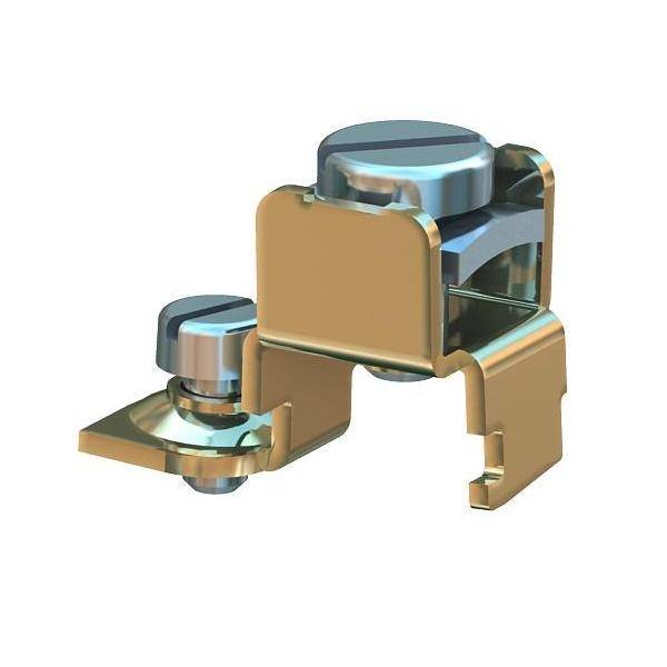 Metallkabelklemme mit einer Schraube zur Befestigung von Kabeln.