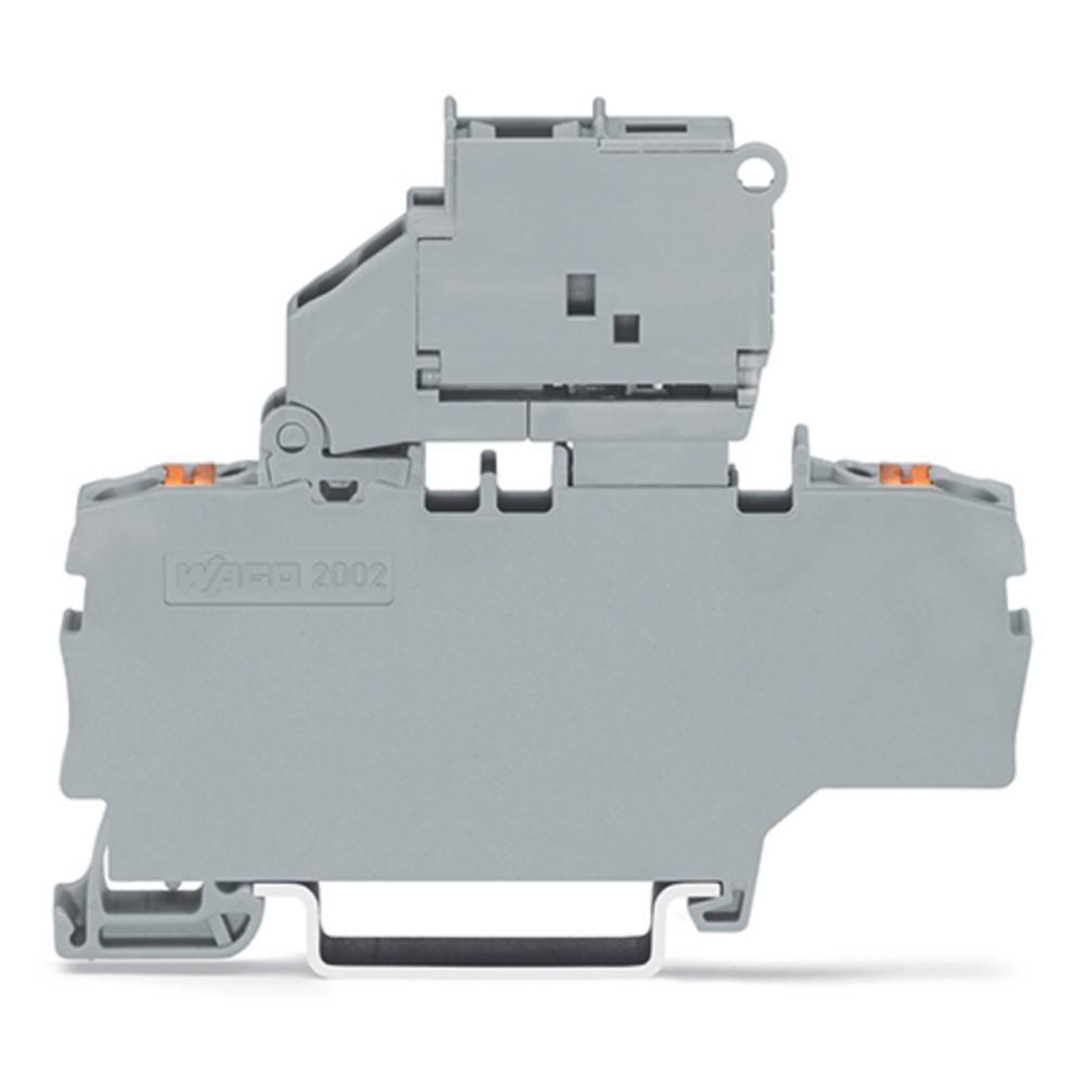 Ein grauer Klemmblock mit mehreren Anschlusspunkten, der für elektrische Verdrahtungen in industriellen oder kommerziellen Umgebungen verwendet wird.