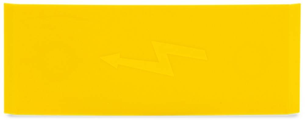 Ein gelber Hintergrund mit einem dezenten, gezackten Pfeil, der nach links zeigt.