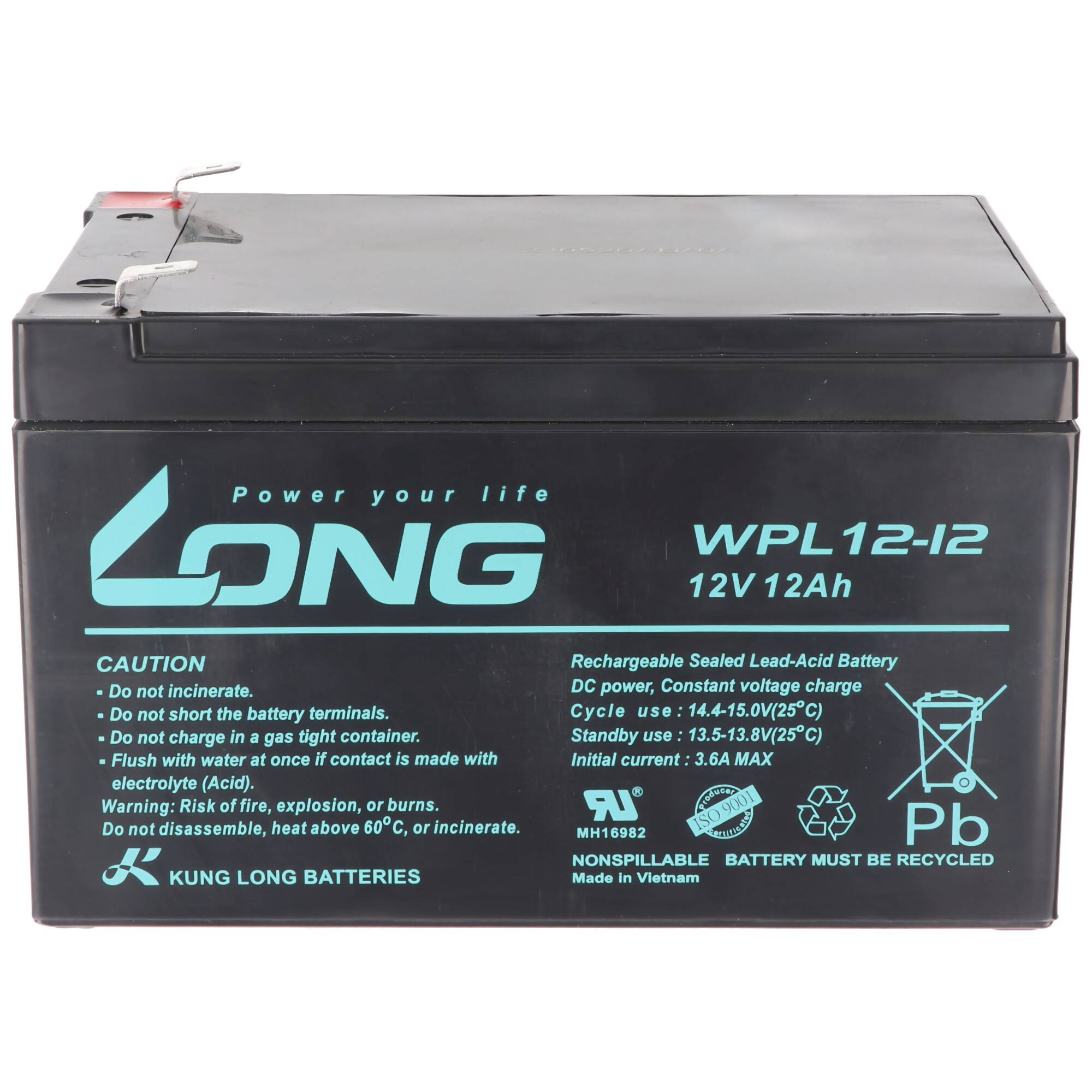 Black Kung Long wiederaufladbare versiegelte Blei-Säure-Batterie mit Bezeichnung 