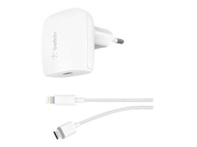 Belkin BOOST CHARGE Wall Charger - Netzteil - 18 Watt - 3.6 A - Fast Charge (USB-C) - auf Kabel: Lightning
