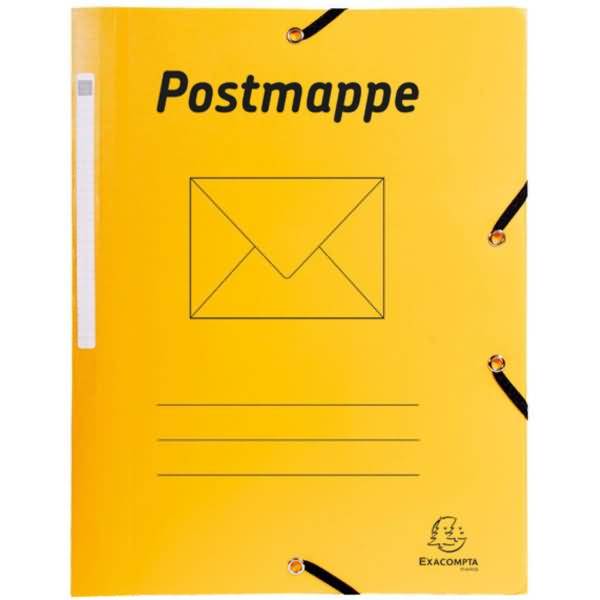 Postmappe A4 mit Gummizug PP gelb