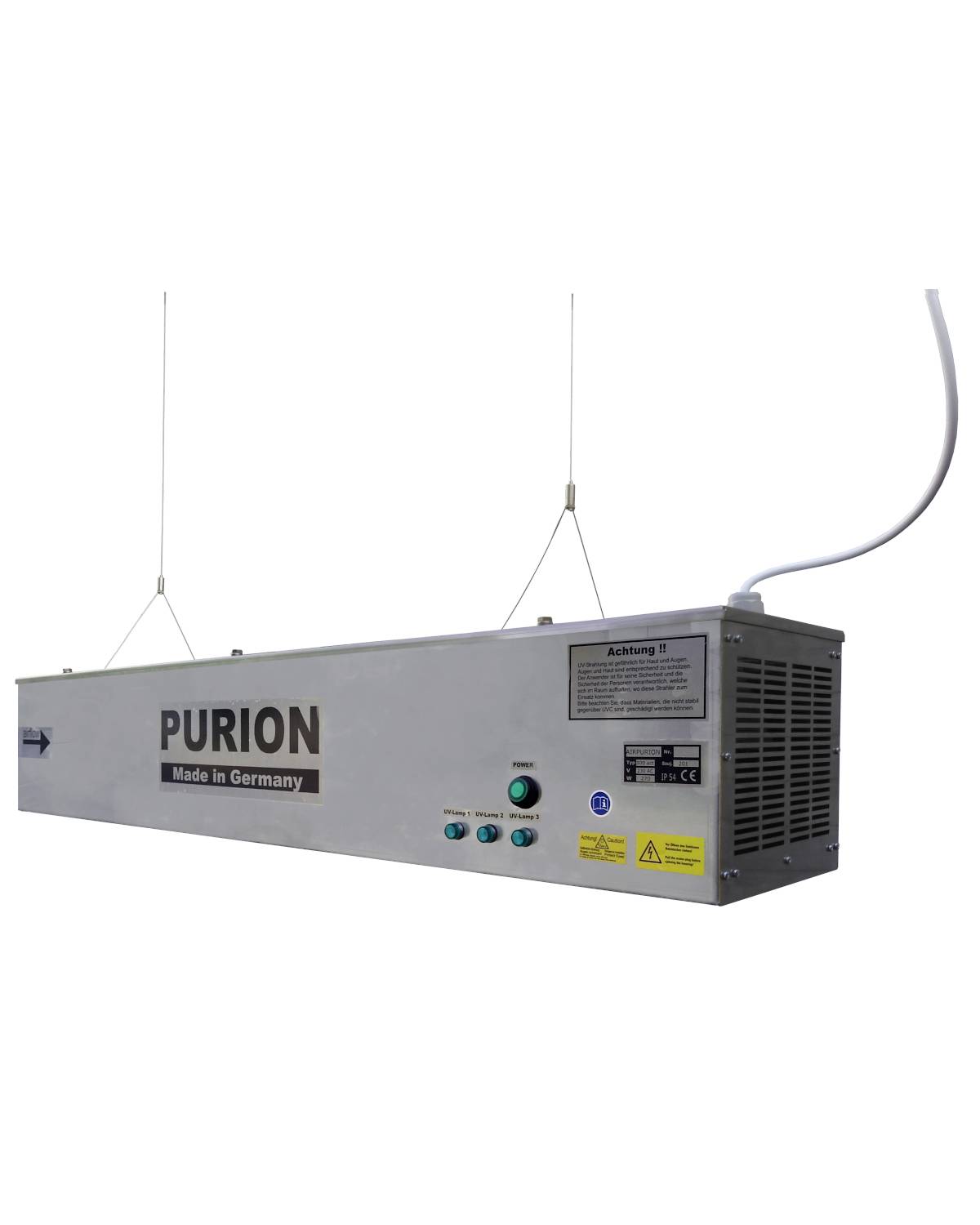 AIRPURION 300W SILENT WS UVC Luftdesinfektion, integrierter Lüfter für max. 1200m³ Räume,UV Entkeimungsgerät