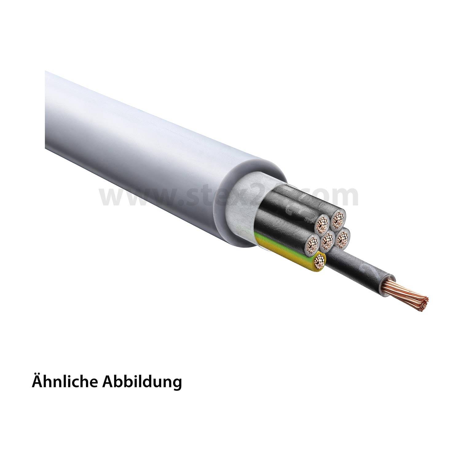 Ähnliche Abbildung' zeigt ein Kabel im Querschnitt, das aus einem Kupferdraht, einer Isolierung und einer äußeren Ummantelung besteht.