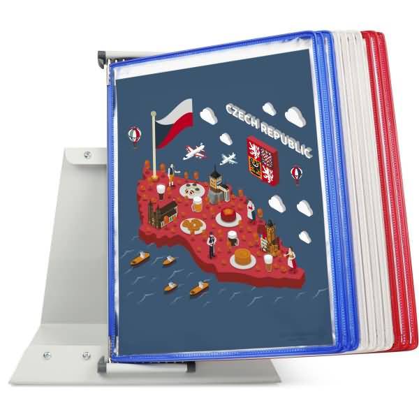 Tisch-Sichttafelständer 10 Tafeln Sortierung FR/UK/USA/CZ