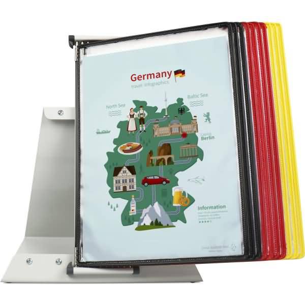 Tisch-Sichttafelständer 10 Tafeln Sortierung Deutschland