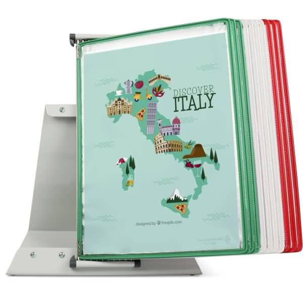 Tisch-Sichttafelständer 10 Tafeln Sortierung Italien