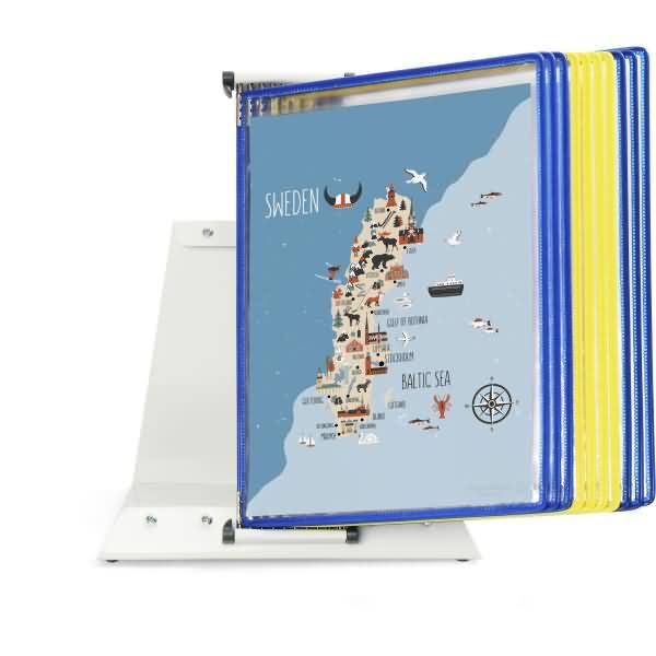 Tisch-Sichttafelständer 10 Tafeln Sortierung Schweden