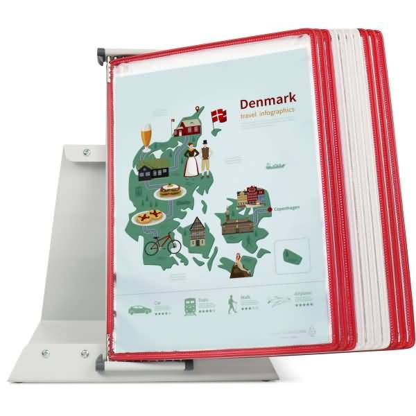 Tisch-Sichttafelständer 10 Tafeln Sortierung Dänemark