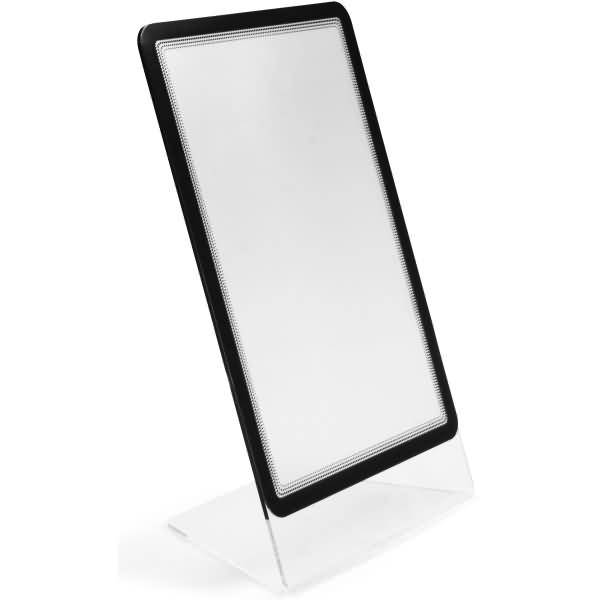 Acryl L-Ständer Crystal A4 mit Inforahmen Magneto