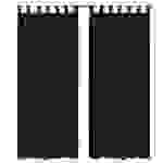 Vorhänge Gardinen aus Satin 2-teilig 140 x 175 cm Schwarz