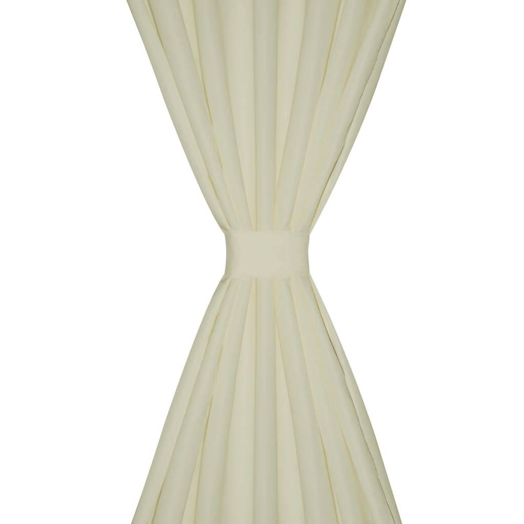 Vorhänge Gardinen aus Satin 2-teilig 140 x 245 cm Creme