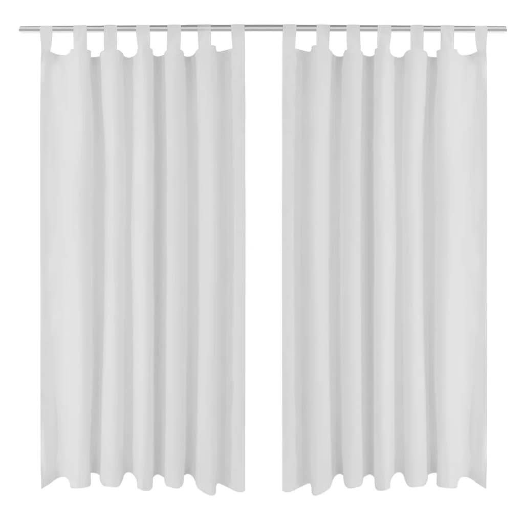 Vorhänge Gardinen aus Satin 2-teilig 140 x 175 cm Weiß