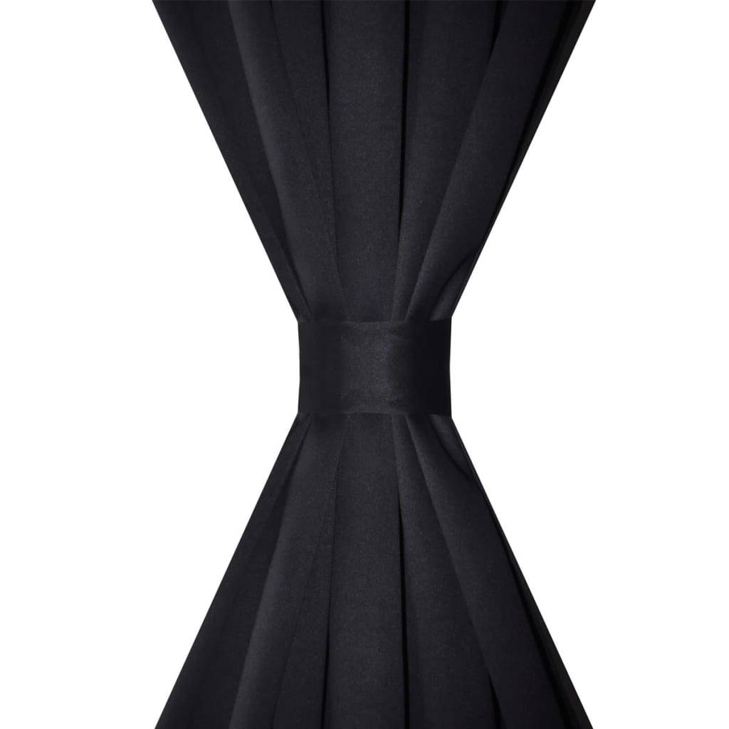 Verdunkelungs-Vorhänge mit Schlaufen 135 x 245 cm Schwarz blackout