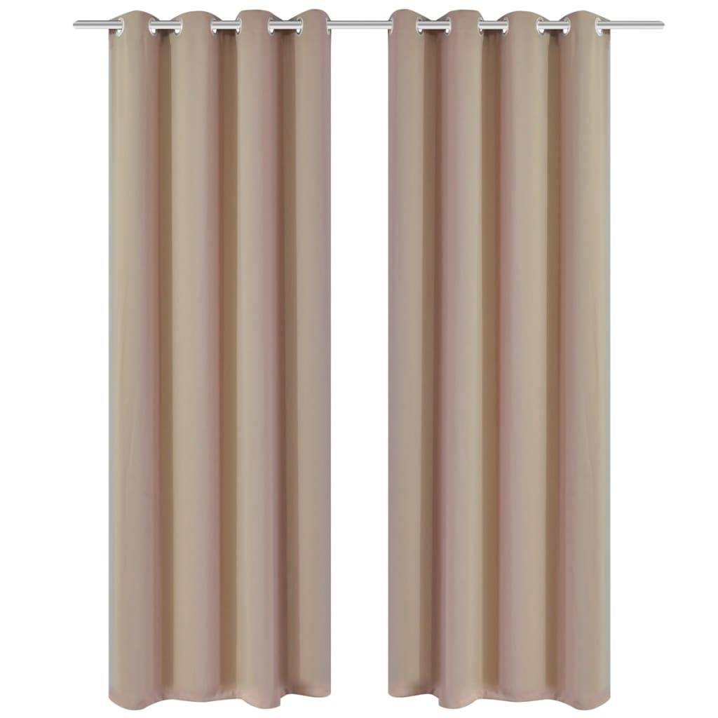 Verdunkelungs-Vorhänge mit Metallringen 135 x 245 cm Creme blackout