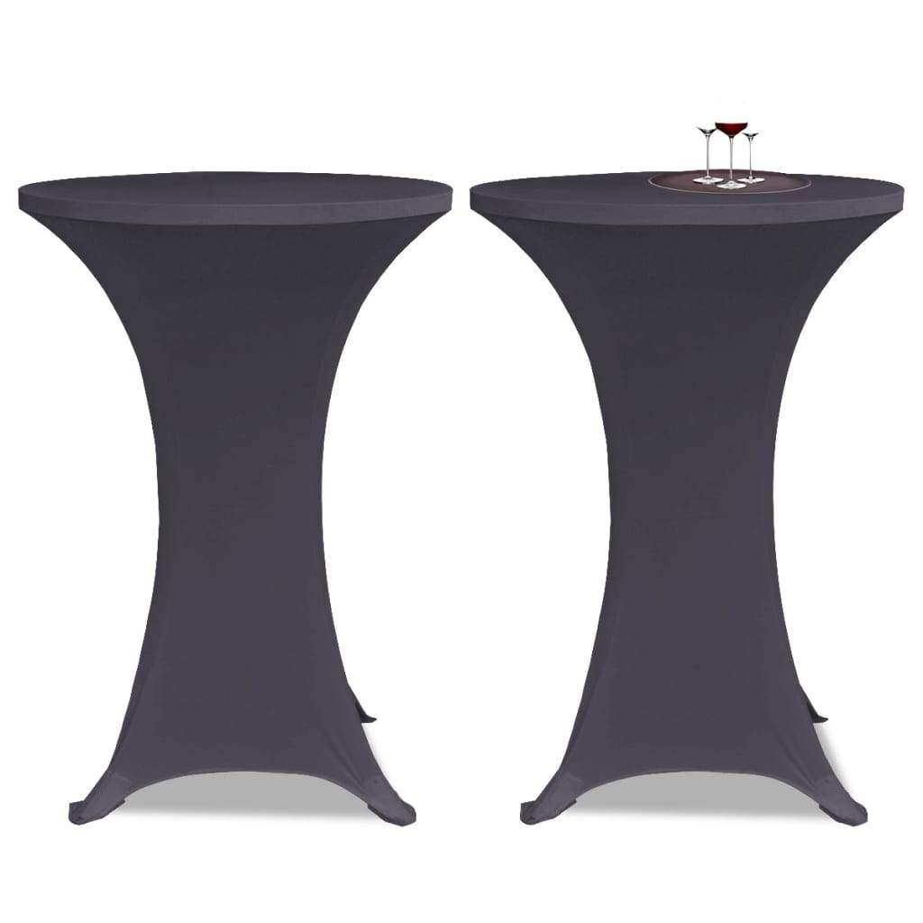 vidaXL Tischhusse Stretchhusse 2 Stk 80 cm Anthrazit