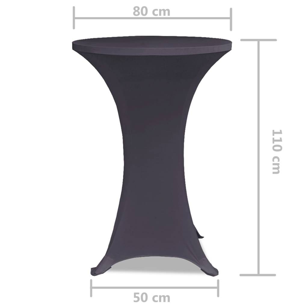 vidaXL Tischhusse Stretchhusse 2 Stk 80 cm Anthrazit