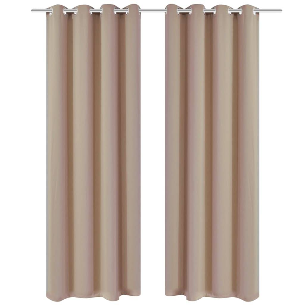 vidaXL Verdunkelungsvorhänge 2 Stk. mit Metallösen 135 x 175 cm Creme