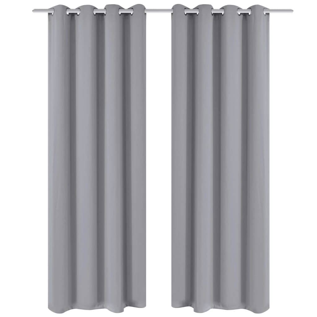 vidaXL Verdunkelungsvorhänge 2 Stk. mit Metallösen 135 x 175 cm Grau