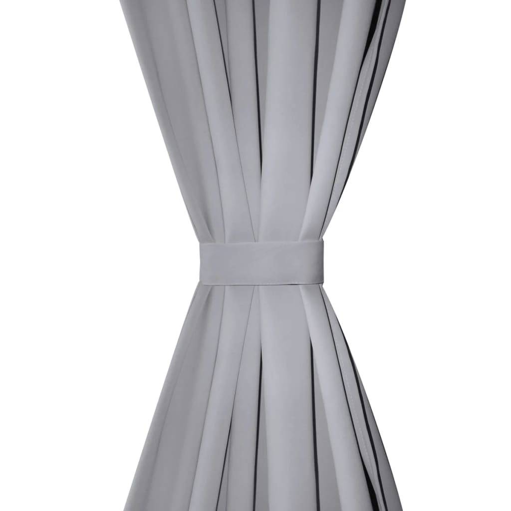 vidaXL Verdunkelungsvorhänge 2 Stk. mit Metallösen 135 x 175 cm Grau