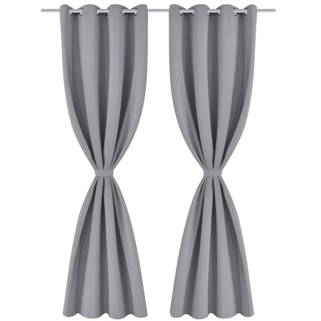 vidaXL Verdunkelungsvorhänge 2 Stk. mit Metallösen 135 x 175 cm Grau
