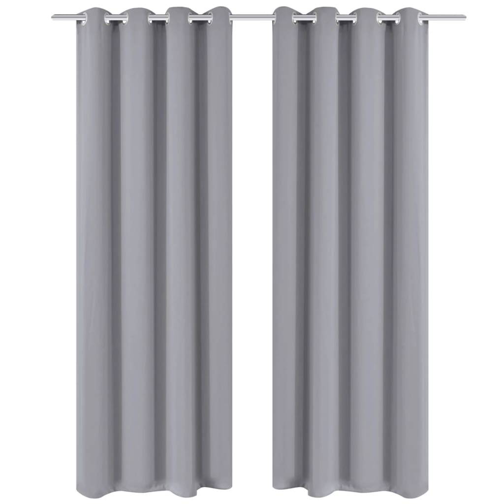 vidaXL Verdunkelungsvorhang mit Metallösen 270 x 245 cm Grau