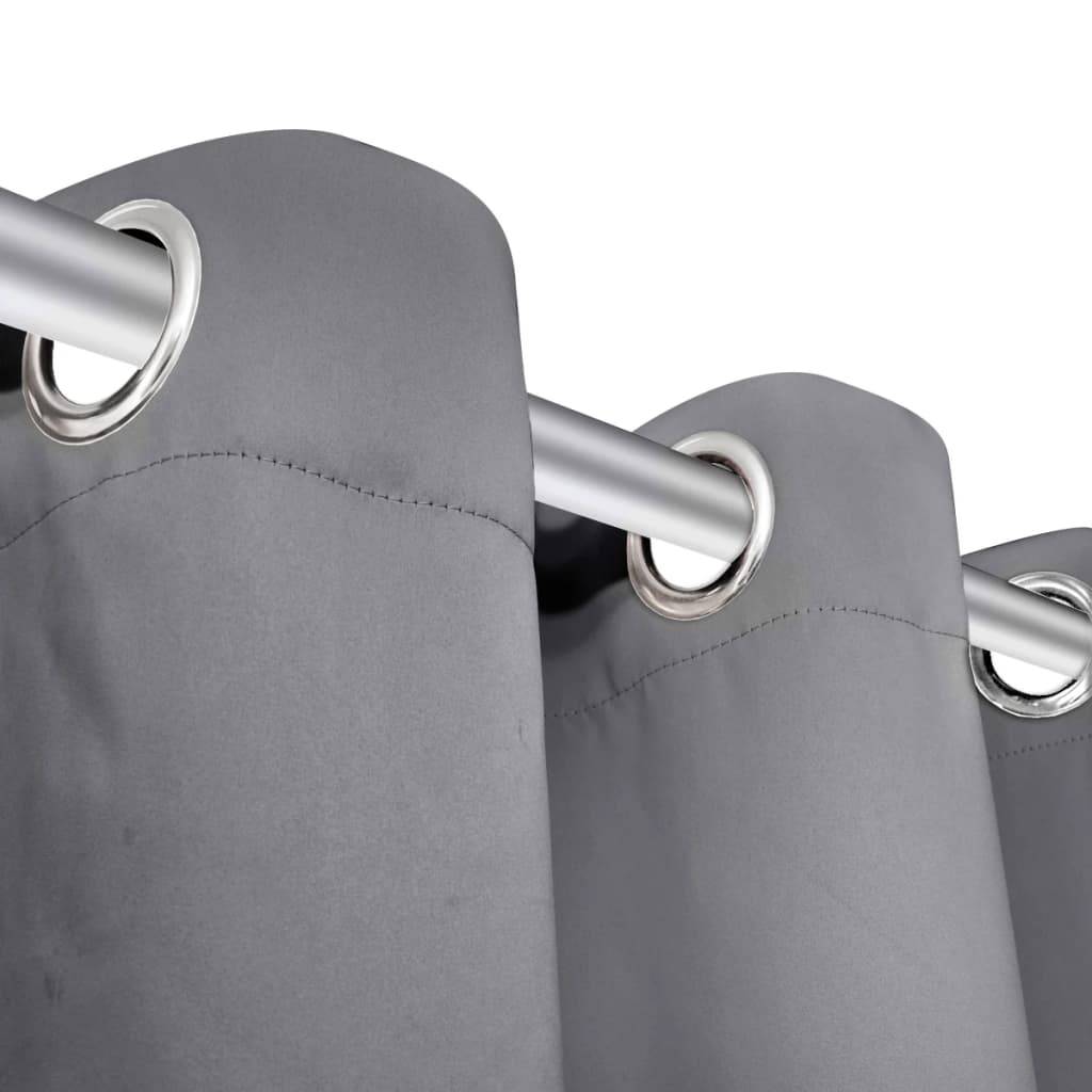 vidaXL Verdunkelungsvorhang mit Metallösen 270 x 245 cm Grau