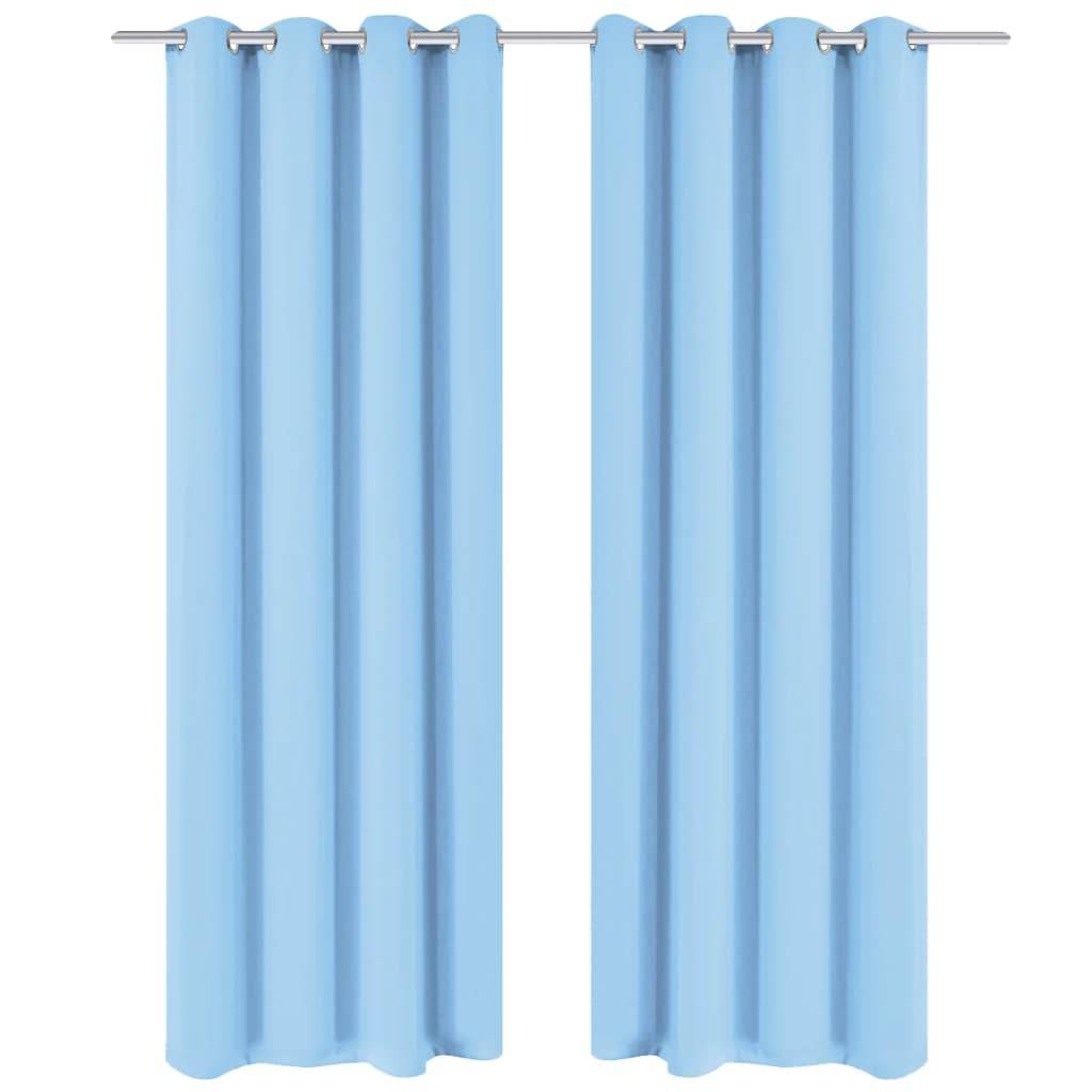 vidaXL Verdunkelungsvorhänge 2 Stk. mit Metallösen 135 x 175 cm Türkis