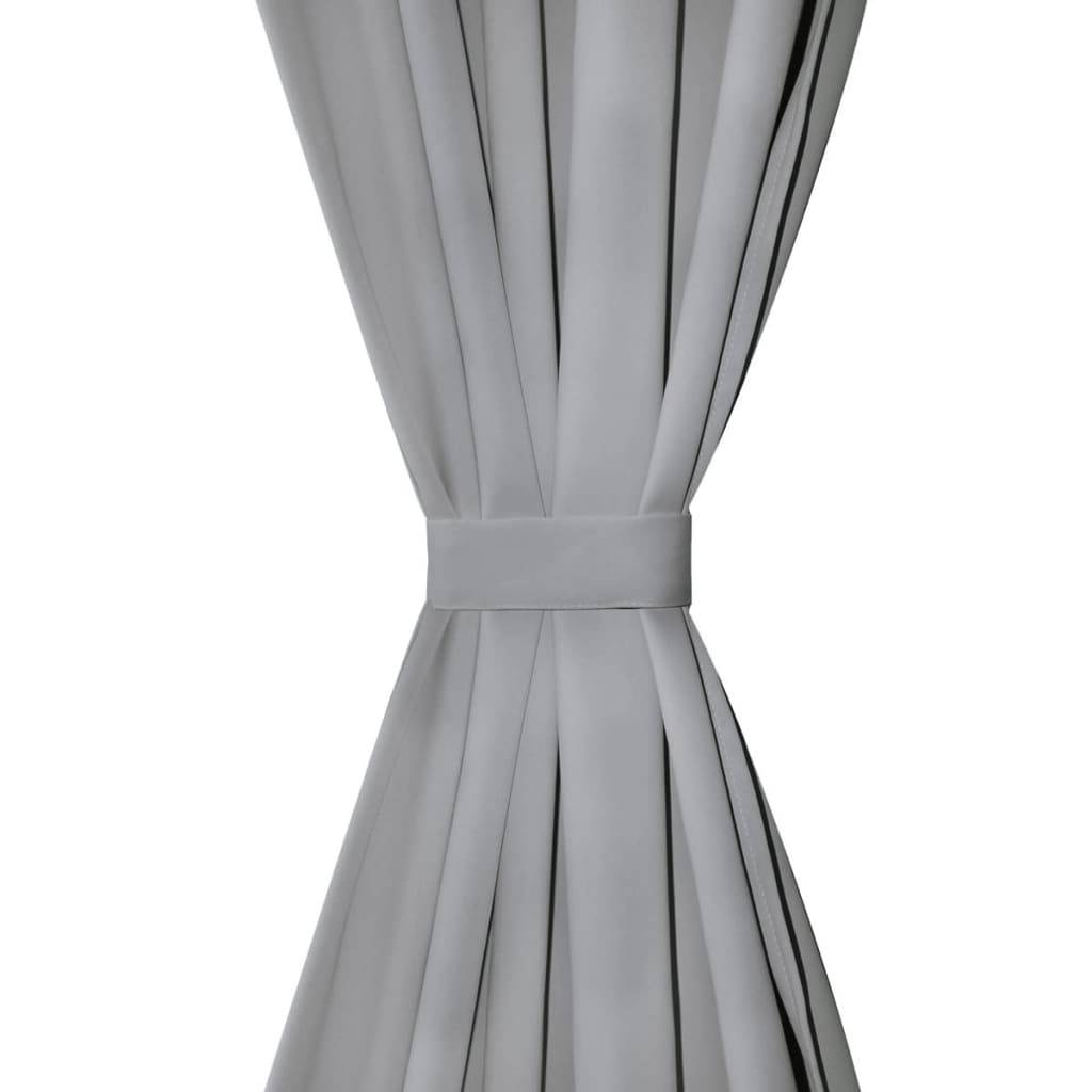 vidaXL Vorhänge aus Mikro-Satin 2 Stk. mit Schlaufen 140×175 cm Grau