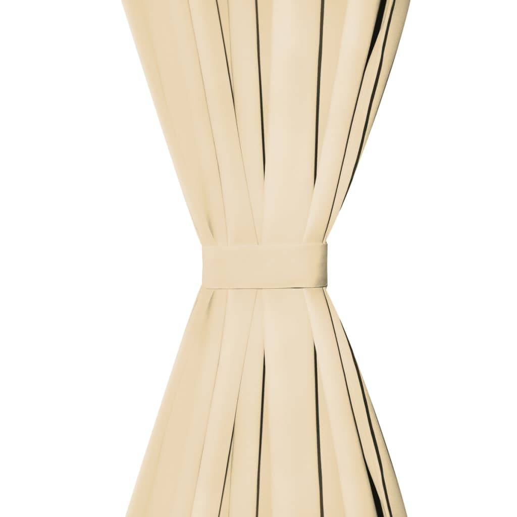 vidaXL Vorhänge Mikro-Satin 2 Stk. mit Schlaufen 140x245 cm Beige