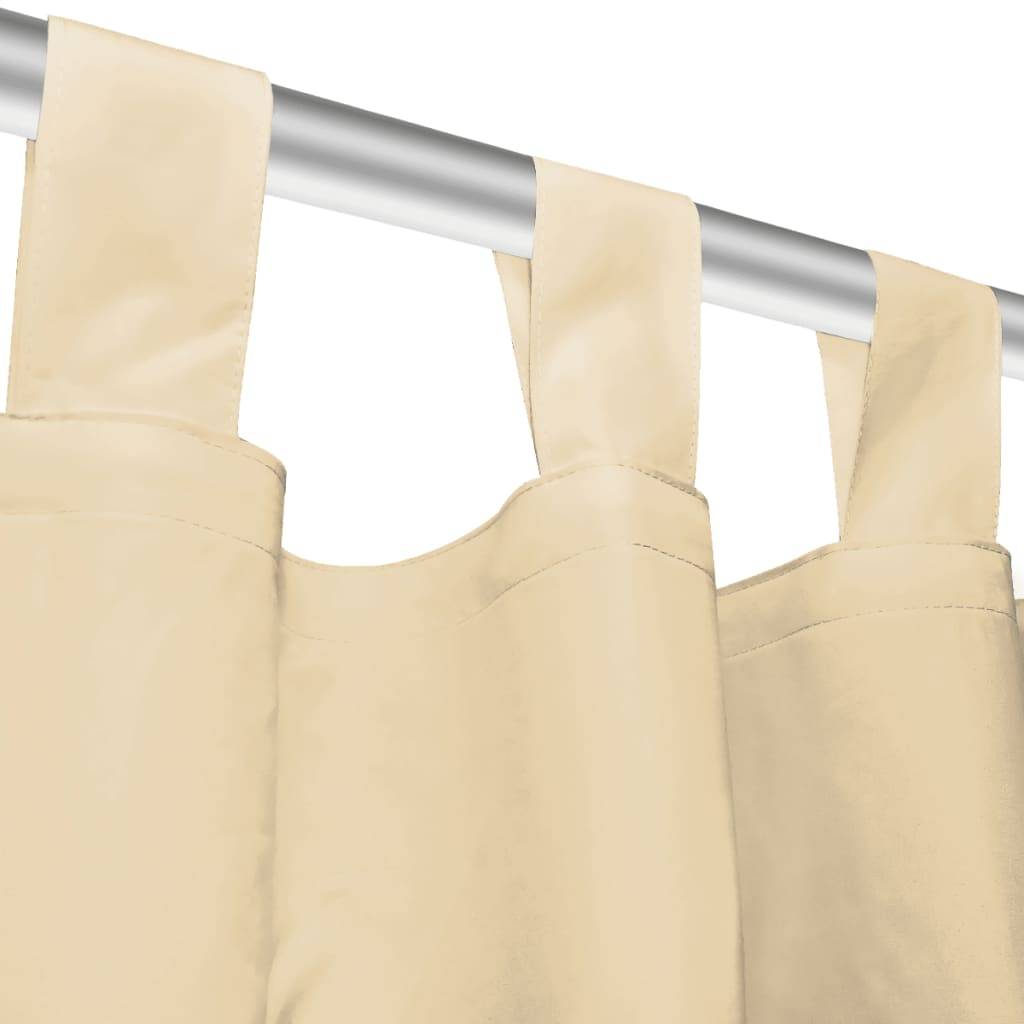 vidaXL Vorhänge Mikro-Satin 2 Stk. mit Schlaufen 140x245 cm Beige