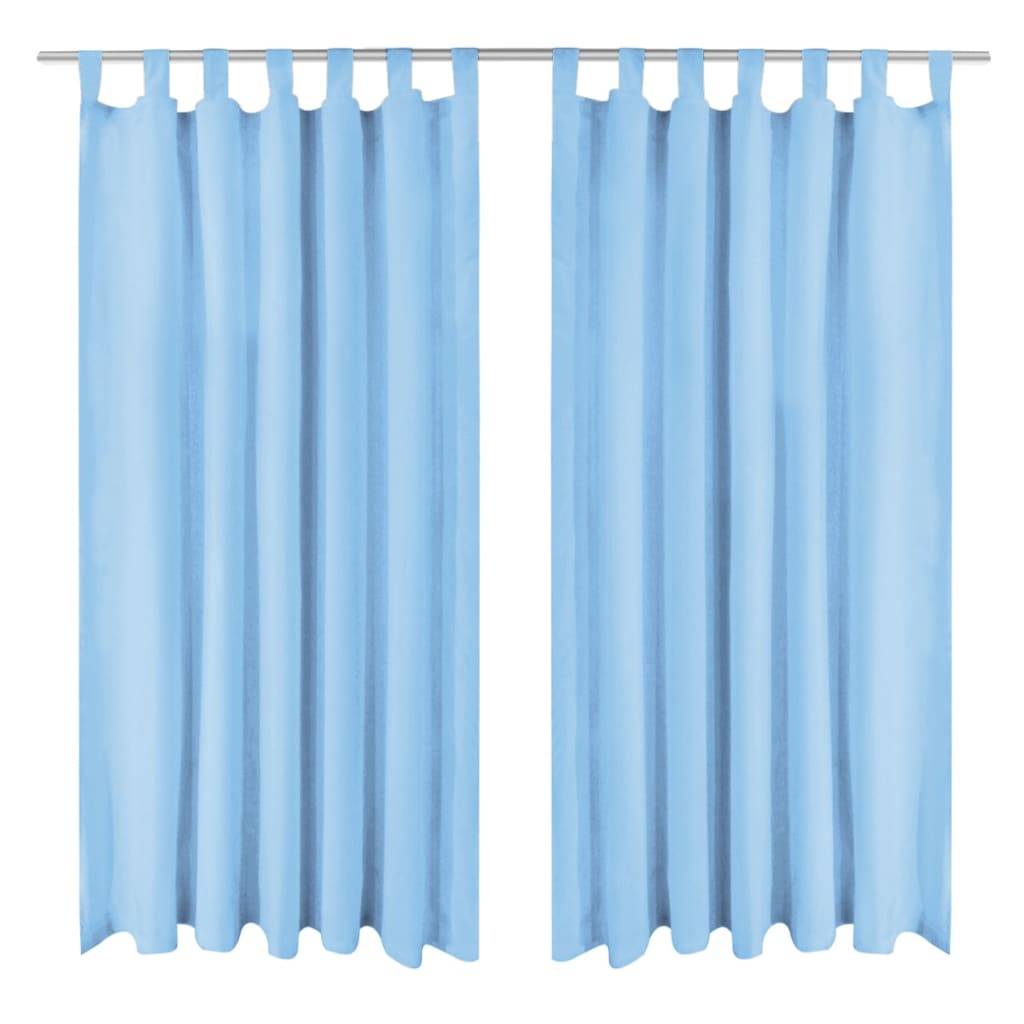 vidaXL Vorhänge Mikro-Satin 2 Stk. mit Schlaufen 140 x 175 cm Türkis