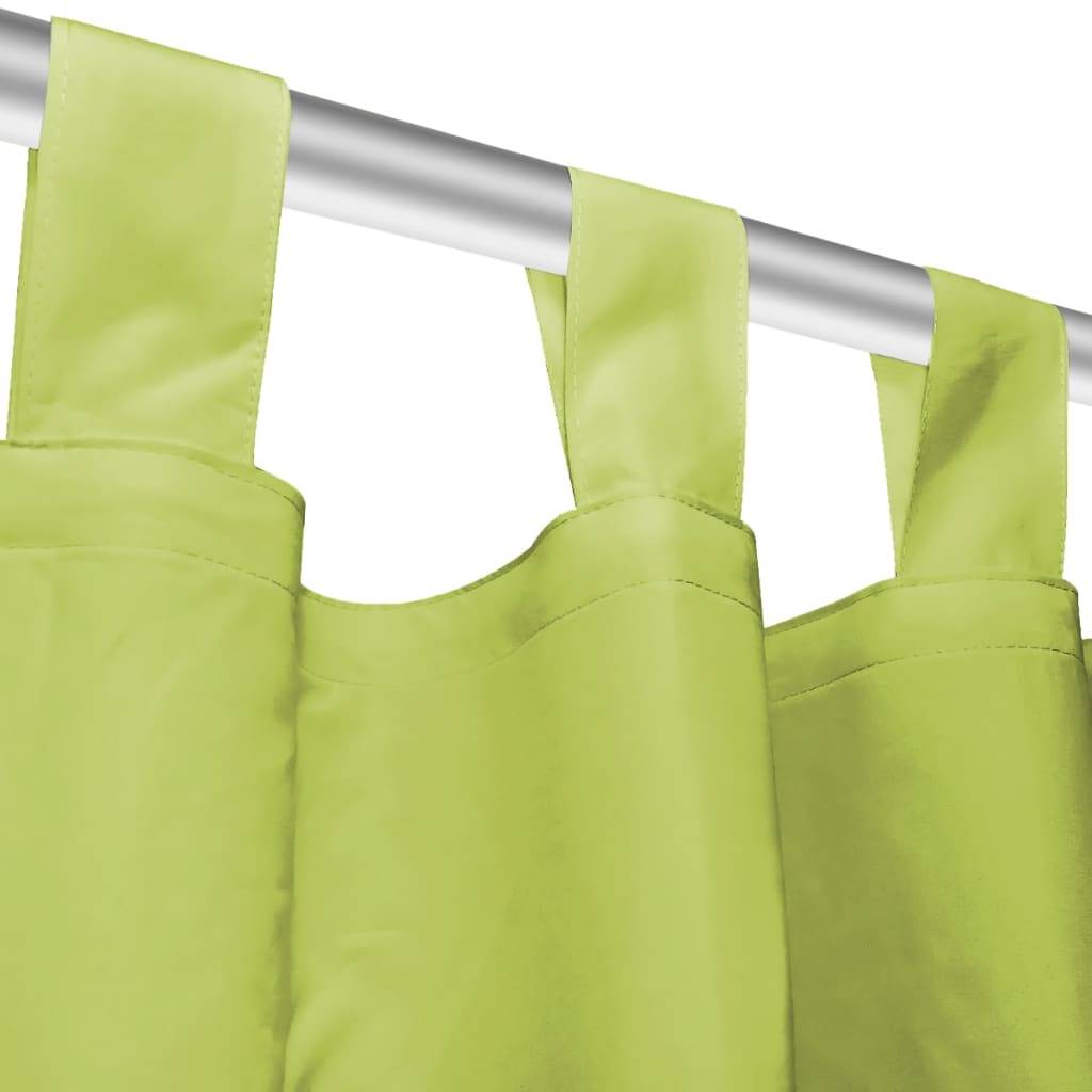 vidaXL Vorhänge Mikro-Satin 2 Stk. mit Schlaufen 140×225 cm Grün
