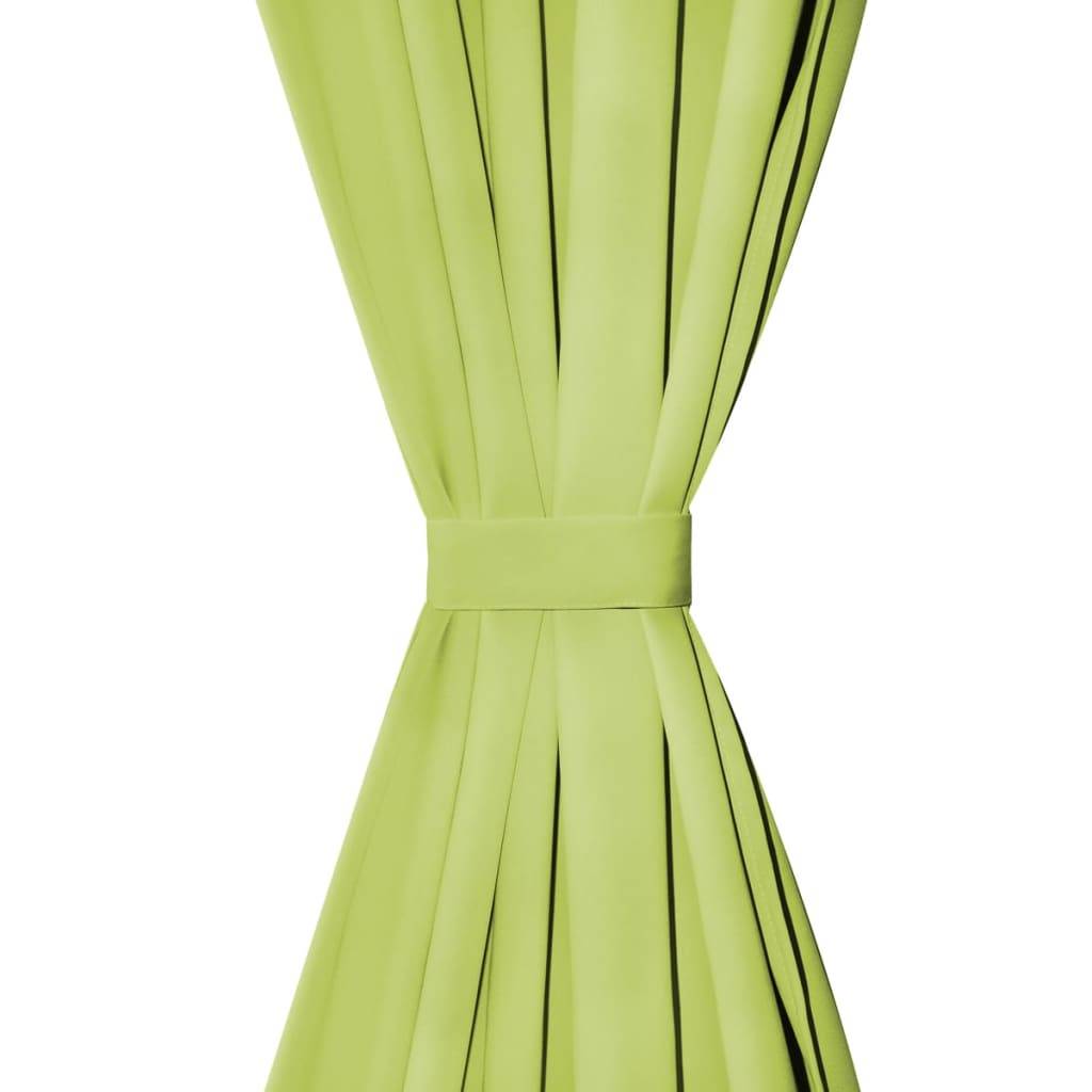 vidaXL Vorhänge Mikro-Satin 2 Stk. mit Schlaufen 140×225 cm Grün