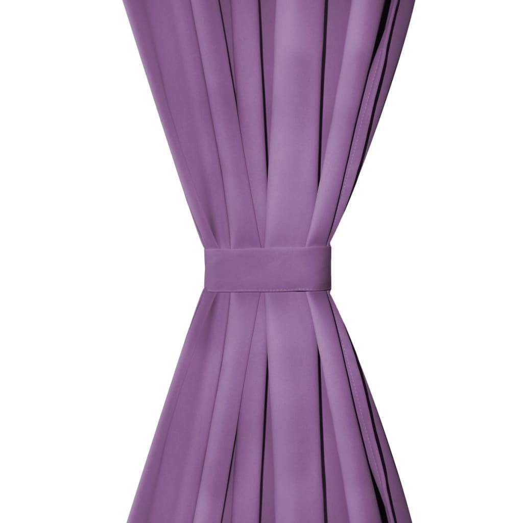 vidaXL Vorhänge Mikro-Satin 2 Stk. mit Schlaufen 140×225 cm Lila